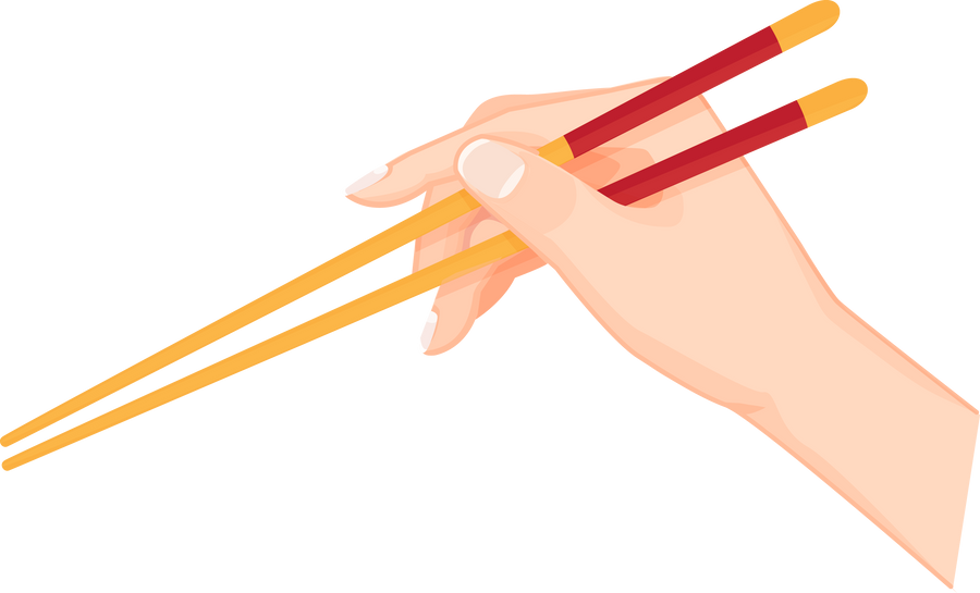 Hand Holding Chopsticks Grab and Eat with Chopstick
